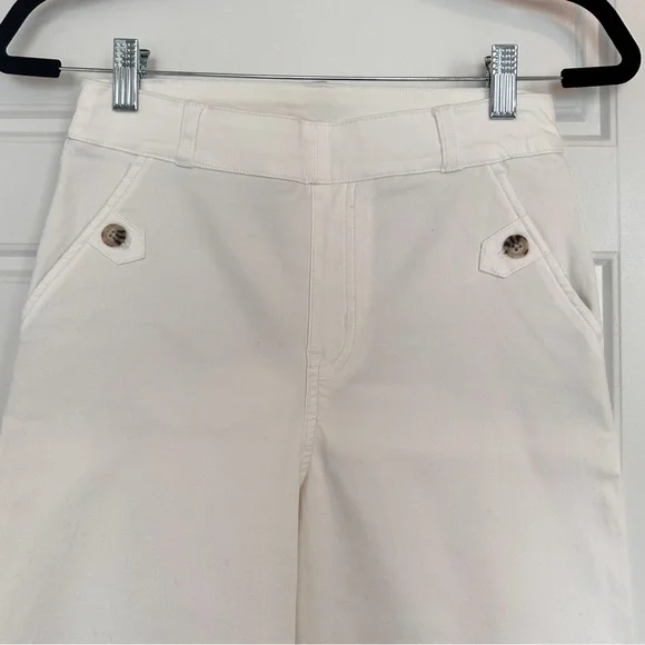 Spanx Stretch Twill Cropped Wide Leg Pants, WhiteSize Small